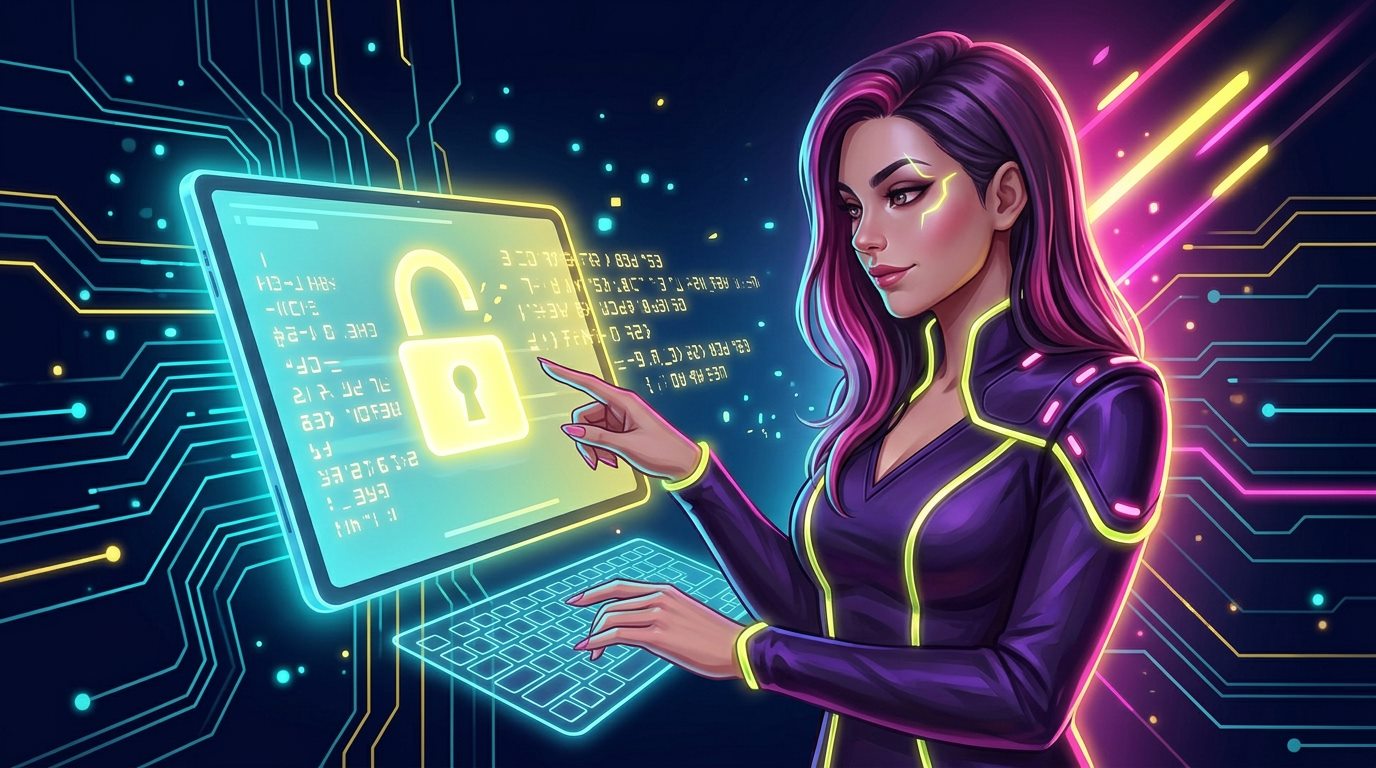Slotoro Casino — przedstawicielka marki aktywuje kod promocyjny na świecącym ekranie